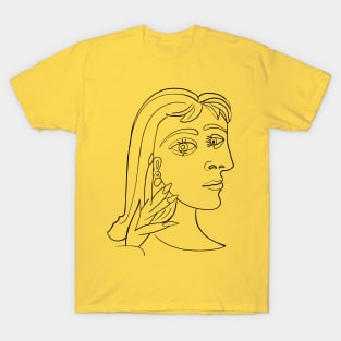 Picasso Woman's head #5 Lineart T-Shirt